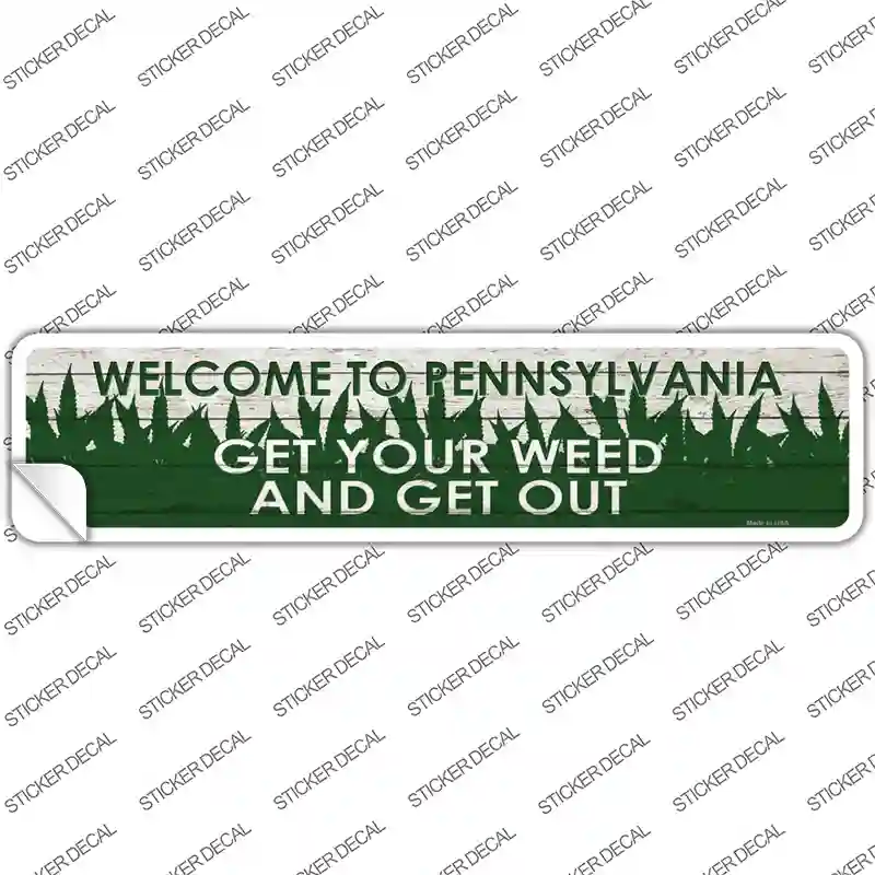 Pennsylvania Weed Novelty Narrow Sticker Decal