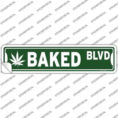 Baked Blvd Novelty Narrow Sticker Decal Small