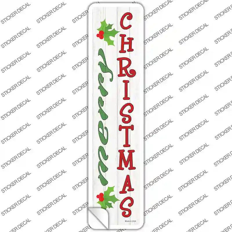 Merry Christmas Mistletoe Novelty Narrow Sticker Decal Small