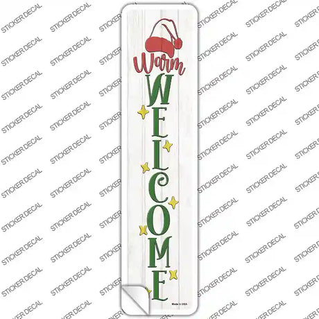 Warm Welcome White Novelty Narrow Sticker Decal Small