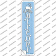 Warm Welcome Blue Novelty Narrow Sticker Decal Small