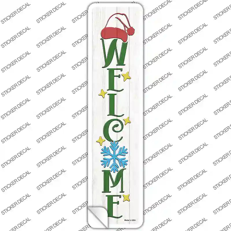 Welcome Hat White Novelty Narrow Sticker Decal Small