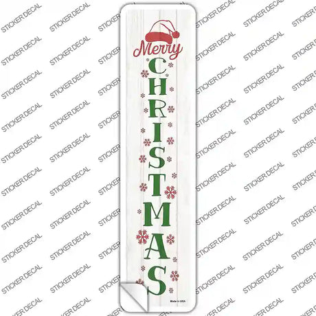 Merry Christmas White Novelty Narrow Sticker Decal Small