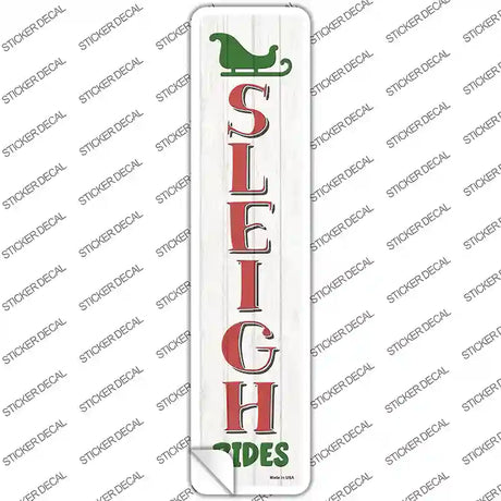 Sleigh Rides White Novelty Narrow Sticker Decal Small