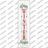 Warm Winter Wishes White Novelty Narrow Sticker Decal Small