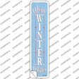 Warm Winter Wishes Blue Novelty Narrow Sticker Decal Small