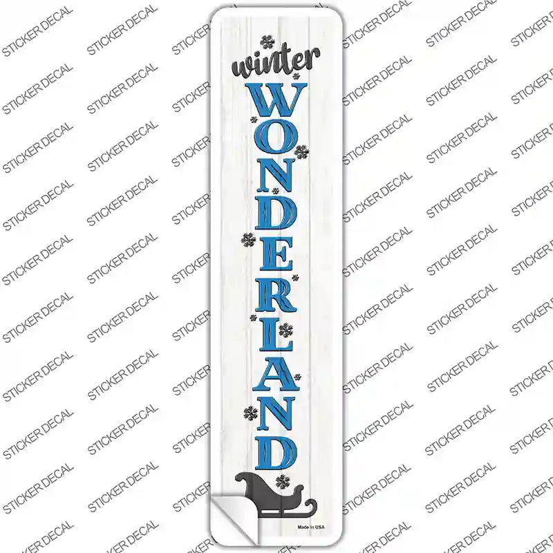 Winter Wonderland White Novelty Narrow Sticker Decal Small