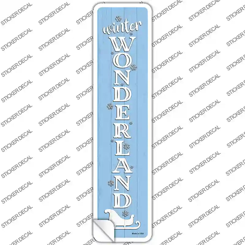 Winter Wonderland Blue Novelty Narrow Sticker Decal Small