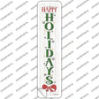 Happy Holidays White Novelty Narrow Sticker Decal Small