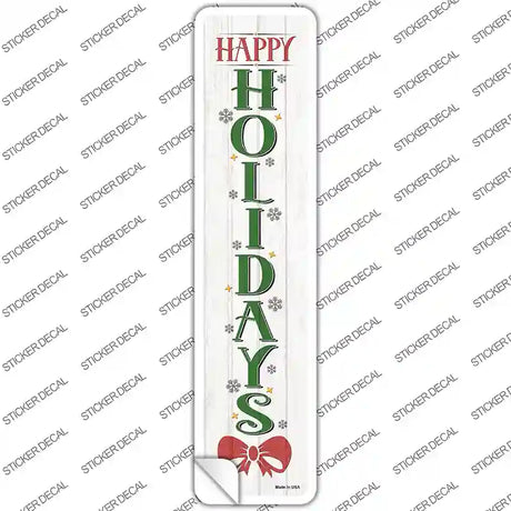 Happy Holidays White Novelty Narrow Sticker Decal Small