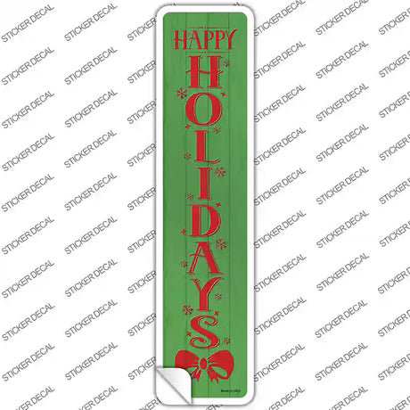 Happy Holidays Green Verticle Novelty Narrow Sticker Decal Small