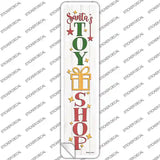 Santas Toy Shop White Novelty Narrow Sticker Decal Small