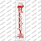 Merry and Bright White Novelty Narrow Sticker Decal Small