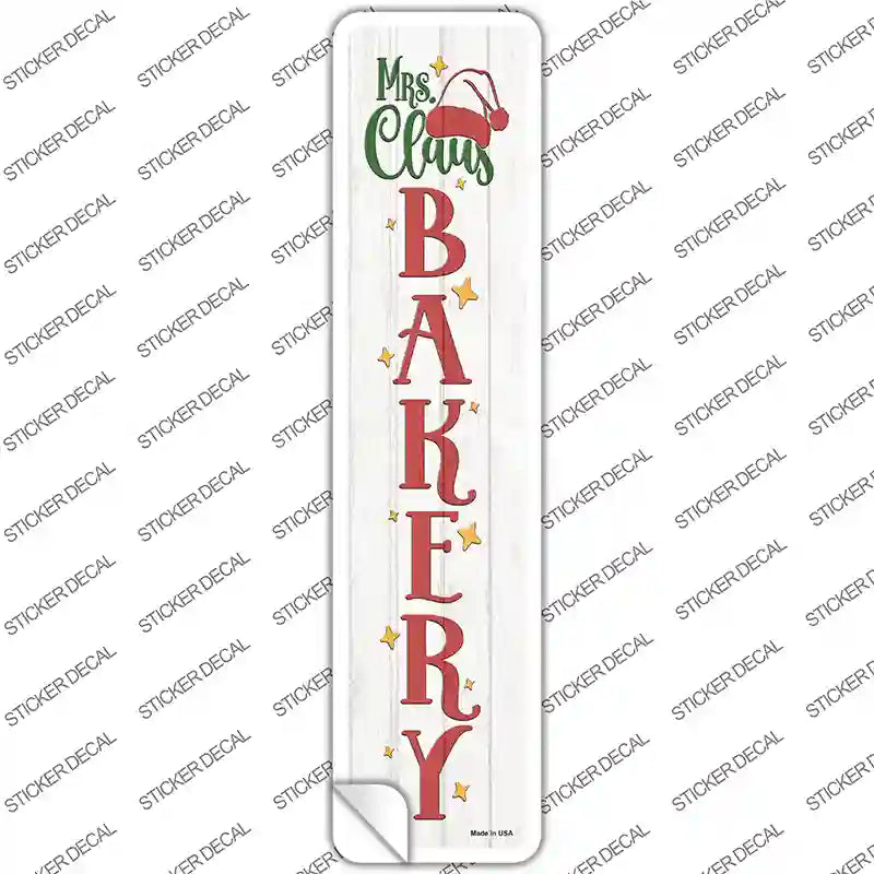 Mrs Claus Bakery White Novelty Narrow Sticker Decal Small