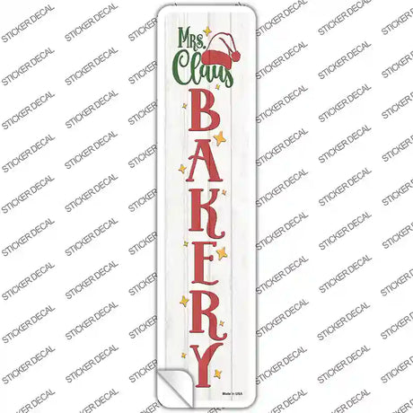 Mrs Claus Bakery White Novelty Narrow Sticker Decal Small