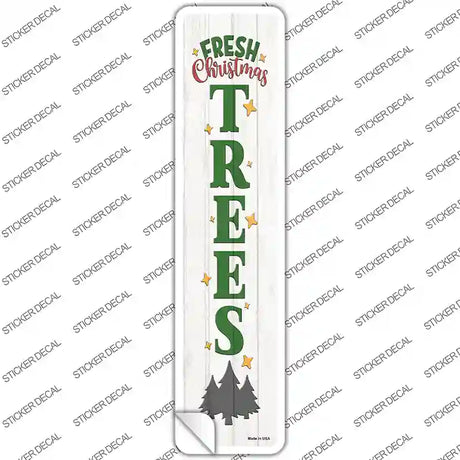 Fresh Christmas Trees White Novelty Narrow Sticker Decal Small