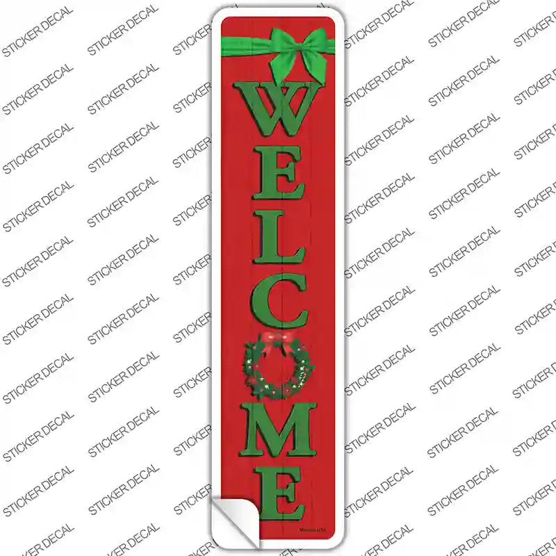 Welcome Wreath Novelty Narrow Sticker Decal Small