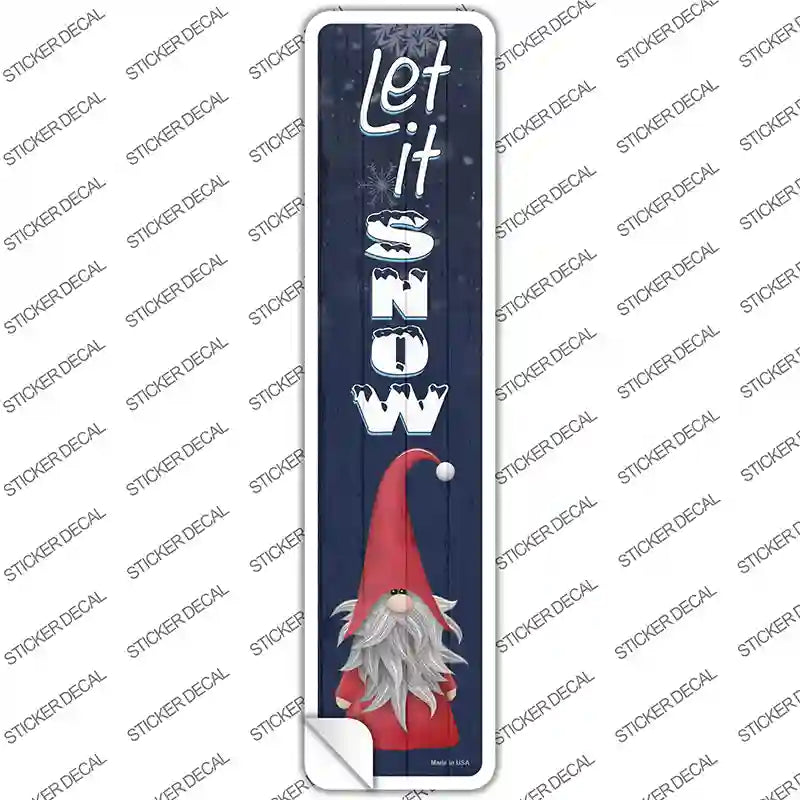 Let It Snow Gnome Novelty Narrow Sticker Decal Small