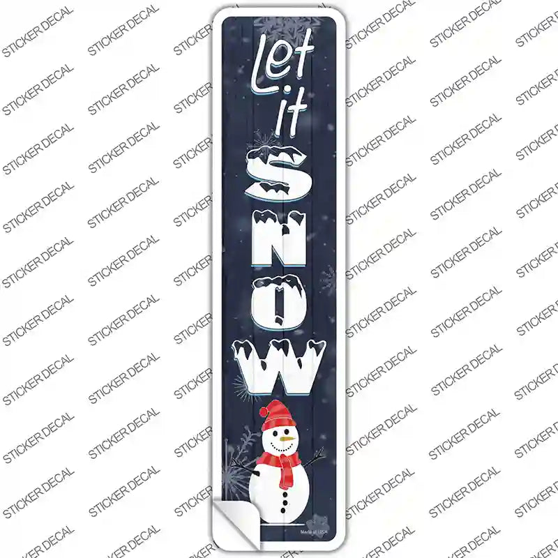 Let It Snow Snowman Novelty Narrow Sticker Decal Small