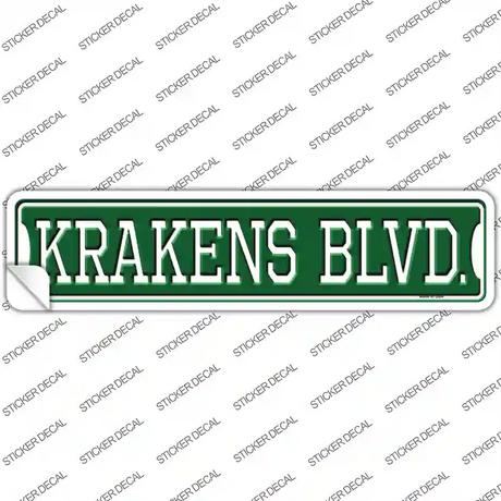 Krakens Blvd Novelty Narrow Sticker Decal Small