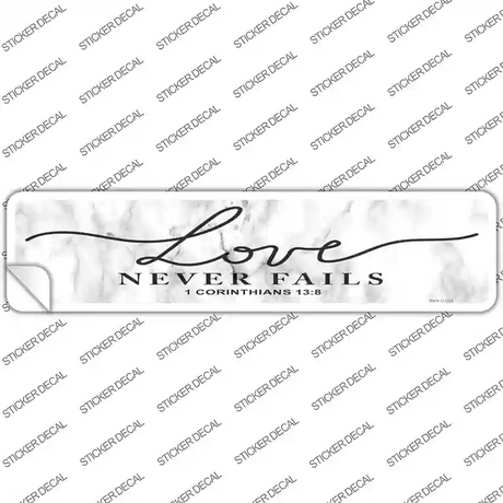 Love Never Fails Bible Verse Novelty Narrow Sticker Decal
