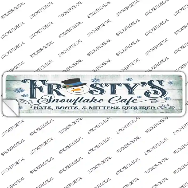 Frostys Snowflake Cafe Novelty Narrow Sticker Decal Small