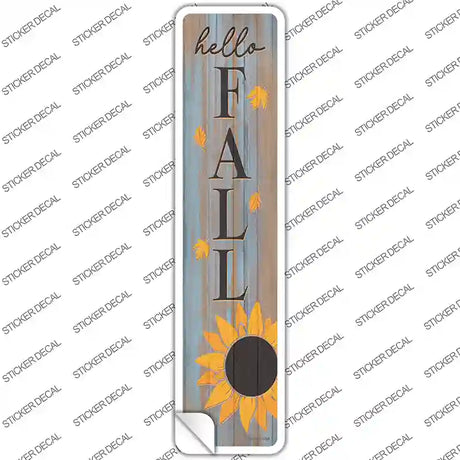 Hello Fall Sunflower Novelty Narrow Sticker Decal Small