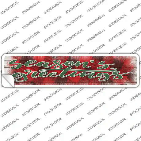 Seasons Greetings Red Novelty Narrow Sticker Decal
