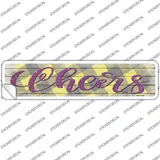 Cheers Yellow Novelty Narrow Sticker Decal Small