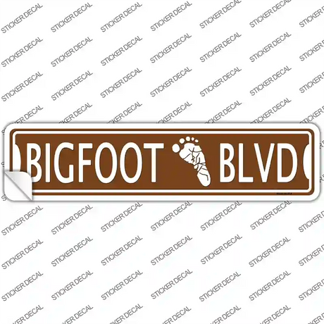 Bigfoot Blvd Novelty Narrow Sticker Decal Small