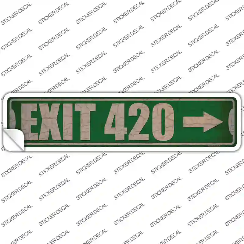 Exit 420 Right Novelty Narrow Sticker Decal Small