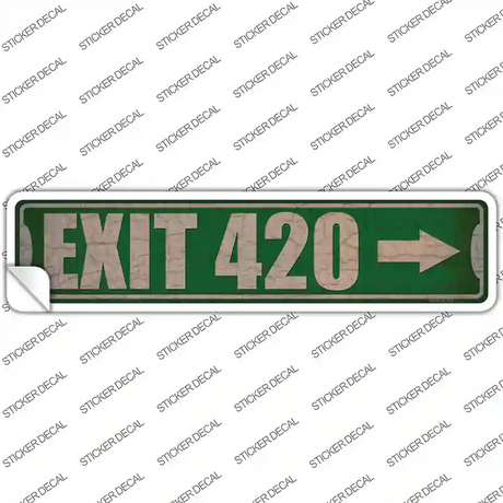 Exit 420 Right Novelty Narrow Sticker Decal Small