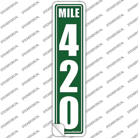 Mile Marker 420 Novelty Narrow Sticker Decal Small