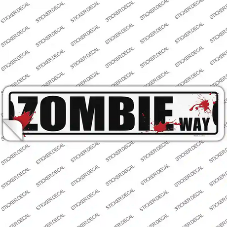 Zombie Way Novelty Narrow Sticker Decal Small