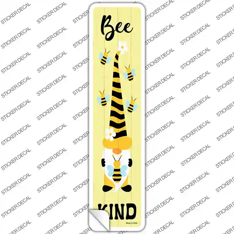 Bee Kind Gnome Vertical Novelty Narrow Sticker Decal
