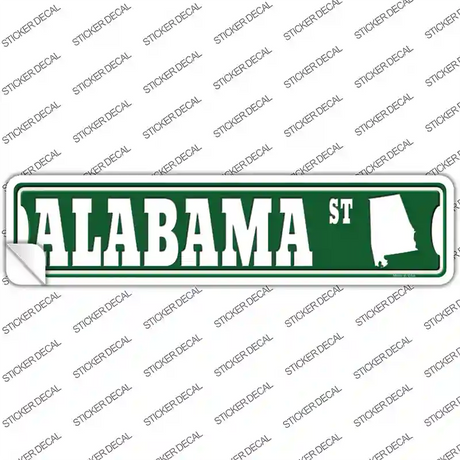 Alabama St Silhouette Novelty Narrow Sticker Decal Small