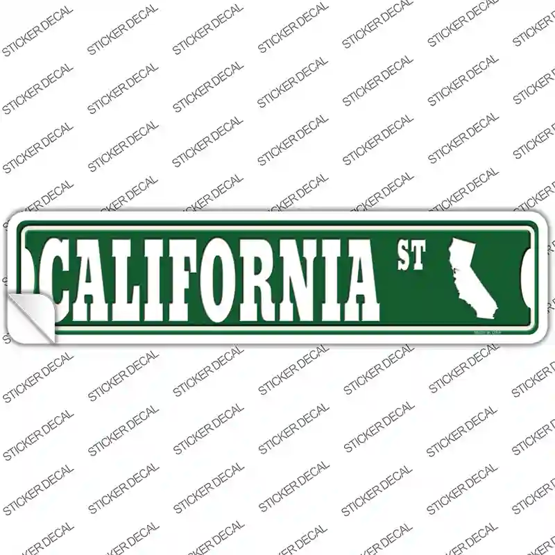 California St Silhouette Novelty Narrow Sticker Decal Small