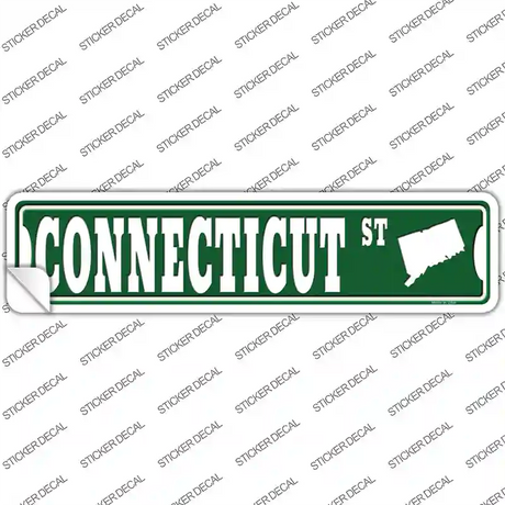 Connecticut St Silhouette Novelty Narrow Sticker Decal Small