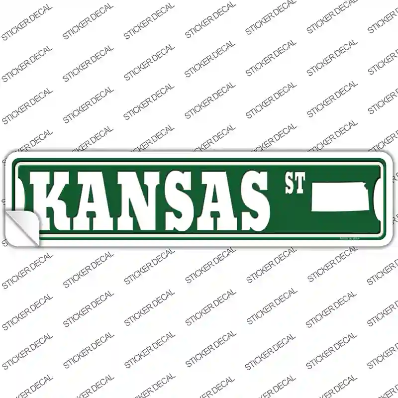 Kansas St Silhouette Novelty Narrow Sticker Decal Small