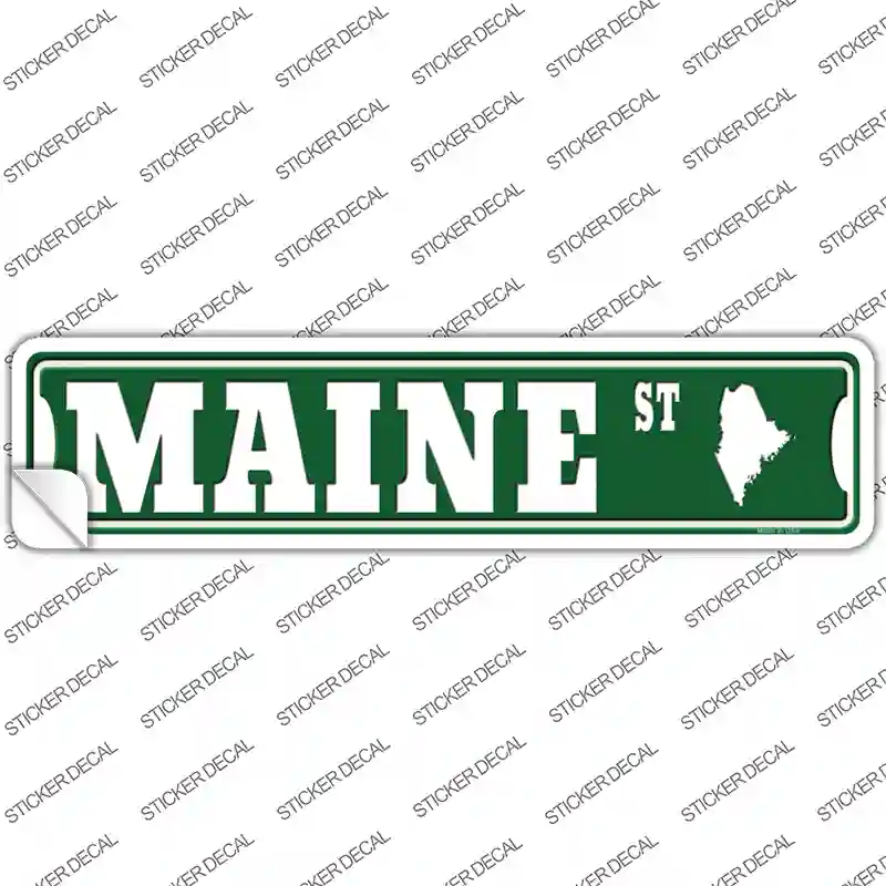 Maine St Silhouette Novelty Narrow Sticker Decal Small