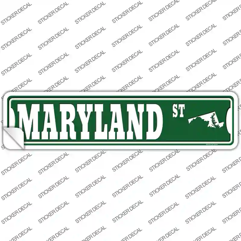 Maryland St Silhouette Novelty Narrow Sticker Decal Small