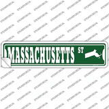 Massachusetts St Silhouette Novelty Narrow Sticker Decal Small