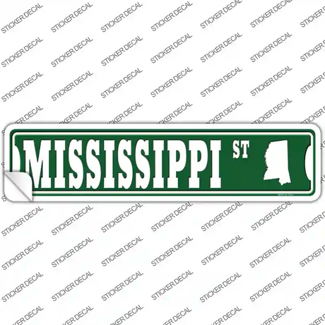 Mississippi St Silhouette Novelty Narrow Sticker Decal Small