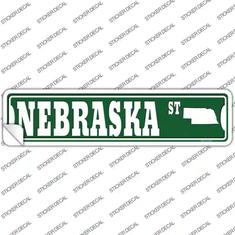 Nebraska St Silhouette Novelty Narrow Sticker Decal Small