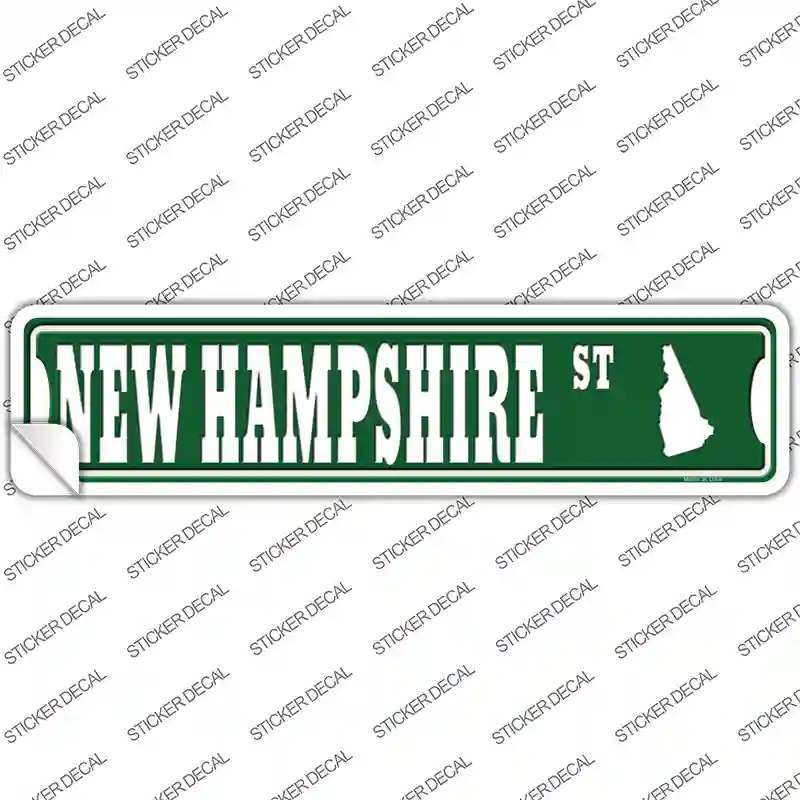 New Hampshire St Silhouette Novelty Narrow Sticker Decal Small