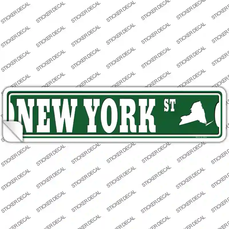 New York St Silhouette Novelty Narrow Sticker Decal Small