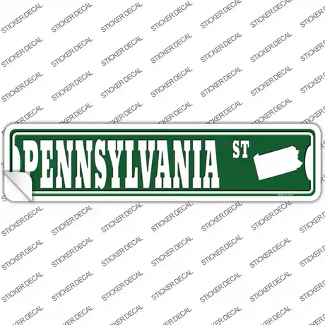 Pennsylvania St Silhouette Novelty Narrow Sticker Decal Small