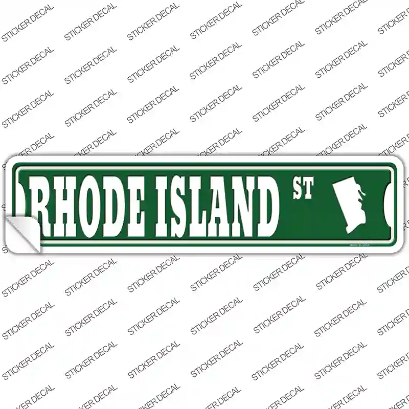 Rhode Island St Silhouette Novelty Narrow Sticker Decal Small