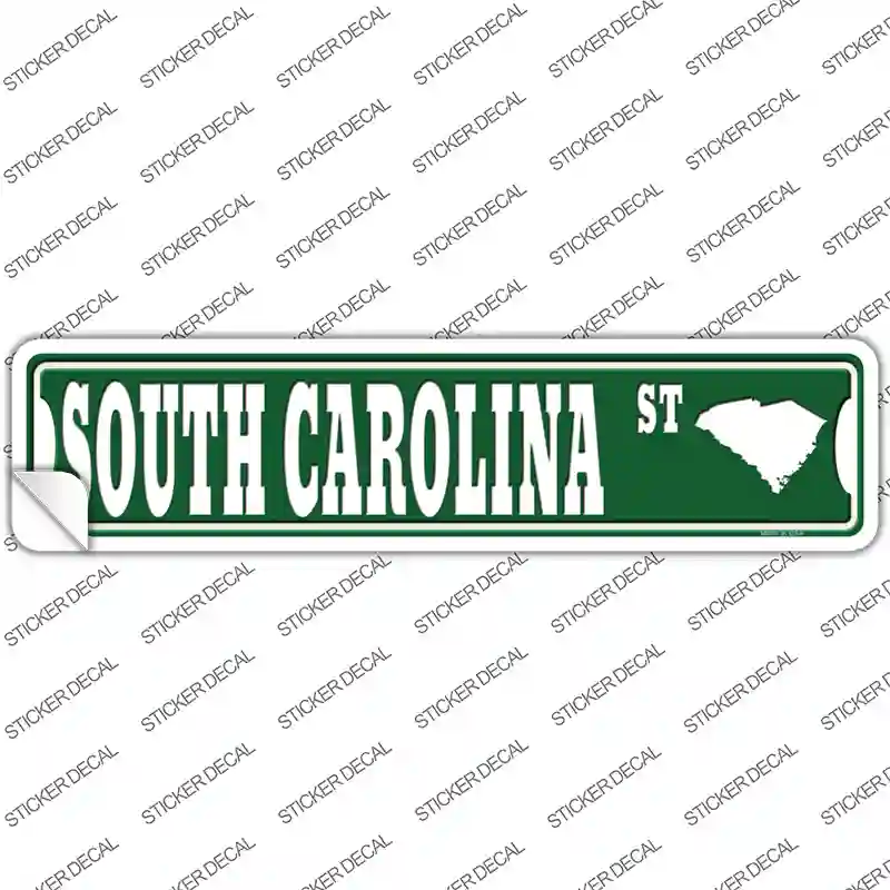 South Carolina St Silhouette Novelty Narrow Sticker Decal Small