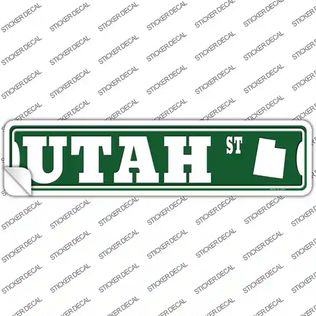 Utah St Silhouette Novelty Narrow Sticker Decal Small